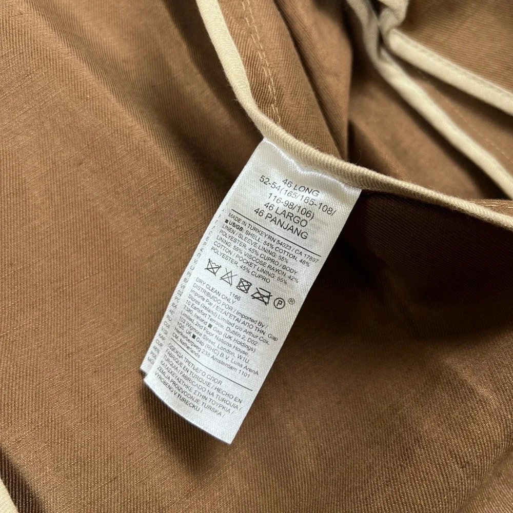 Banana Republic Jacket Mens 46L Brown Manifattura Emmetex Unstructured Linen